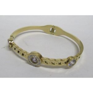 Acier bracelet inoxydable doré pour femme avec cristal